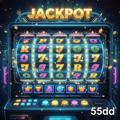 Imagem de uma máquina de caça-níqueis no site 55dd, destaque para jogos de slots emocionantes e gráficos coloridos.